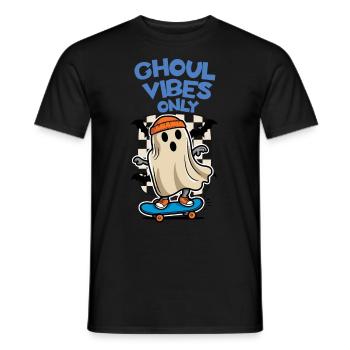 Ghoul Vibes Only Funny Saying Design - Men's T-Shirt - black - Front - AI Model Male 178 light (178cm)