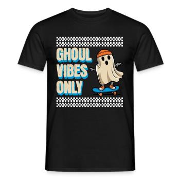 Ghoul Vibes Only Funny Halloween Saying Design - Men's T-Shirt - black - Front - AI Model Male 178 light (178cm)