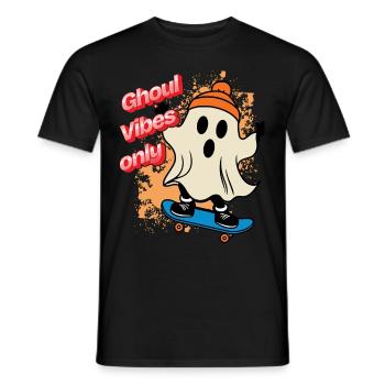 Ghoul Vibes Only Funny Cool Saying Design - Men's T-Shirt - black - Front - AI Model Male 178 light (178cm)
