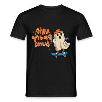 Ghoul Vibes Only Funny Cool Saying Design - Men's T-Shirt - black - Front - AI Model Male 178 light (178cm)