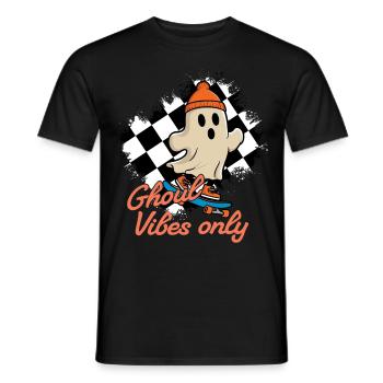 Ghoul Vibes Only Funny Halloween Saying - Men's T-Shirt - black - Front - AI Model Male 178 light (178cm)