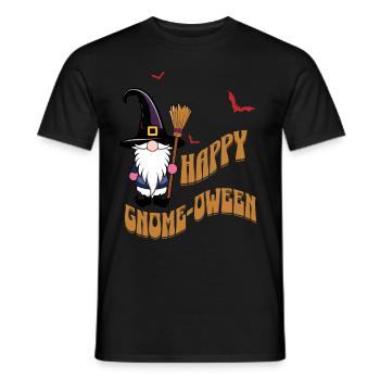Happy Gnome-Oween Funny Halloween Saying - Men's T-Shirt - black - Front - AI Model Male 178 light (178cm)