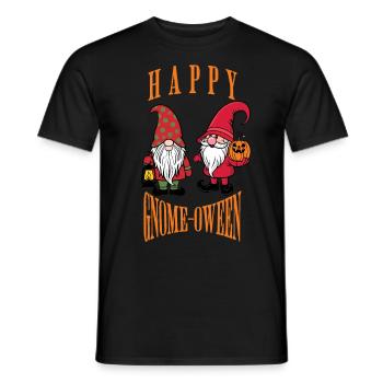 Happy Gnome-Oween Funny Halloween Saying - Men's T-Shirt - black - Front - AI Model Male 178 light (178cm)