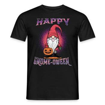 Happy Gnome-Oween Funny Halloween Gnome Saying - Men's T-Shirt - black - Front - AI Model Male 178 light (178cm)