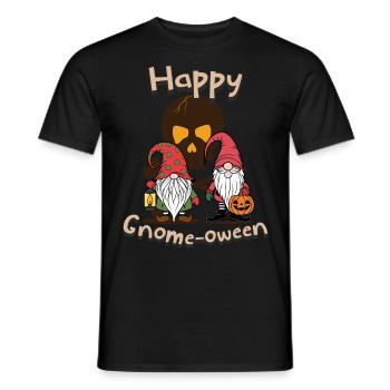 Happy Gnome-Oween Funny Halloween Gnome Saying - Men's T-Shirt - black - Front - AI Model Male 178 light (178cm)