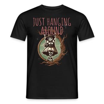 Just Hanging Around Lustiger Halloween Spruch - Männer T-Shirt - Schwarz - Vorne - AI Model Male 178 light (178cm)