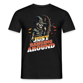 Lustiger Halloween Spruch Just Hanging Around - Männer T-Shirt - Schwarz - Vorne - AI Model Male 178 light (178cm)