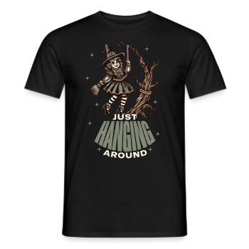 Lustiger Halloween Spruch Just Hanging Around - Männer T-Shirt - Schwarz - Vorne - AI Model Male 178 light (178cm)
