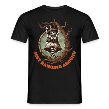 Just Hanging Around Lustiger Halloween Spruch - Männer T-Shirt - Schwarz - Vorne - AI Model Male 178 light (178cm)