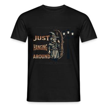 Just Hanging Around Lustiger Hexen Spruch - Männer T-Shirt - Schwarz - Vorne - AI Model Male 178 light (178cm)