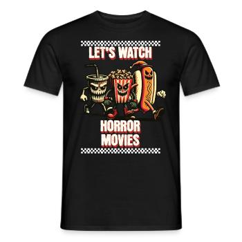 Let's Watch Horror Movies Funny Saying Design - Men's T-Shirt - black - Front - AI Model Male 178 light (178cm)