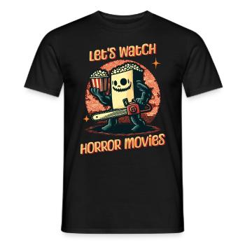 Drôle de dicton Design Regardons des films d’horreur - T-shirt homme - noir - Devant - AI Model Male 178 light (178cm)