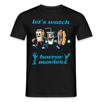 Funny Saying Design Horror Movies - Men's T-Shirt - black - Front - AI Model Male 178 light (178cm)
