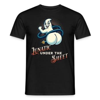 Ghost Shows Butt Funny Saying Design - Men's T-Shirt - black - Front - AI Model Male 178 light (178cm)