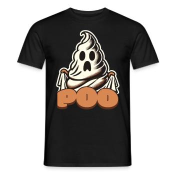 Lustiges Kackhaufen Gespenst Poo Anstatt Boo - Männer T-Shirt - Schwarz - Vorne - AI Model Male 178 light (178cm)