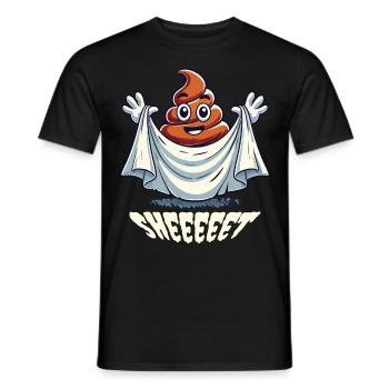 Drôle Caca Pile Fantôme Conception Humoristique - T-shirt homme - noir - Devant - AI Model Male 178 light (178cm)