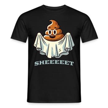 Lustiges Kackhaufen Gespenst Sheet Gespenst - Männer T-Shirt - Schwarz - Vorne - AI Model Male 178 light (178cm)