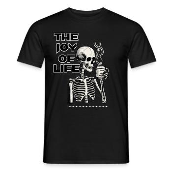 Coffee The Joy Of Life Funny Coffee Lover - Men's T-Shirt - black - Front - AI Model Male 178 light (178cm)
