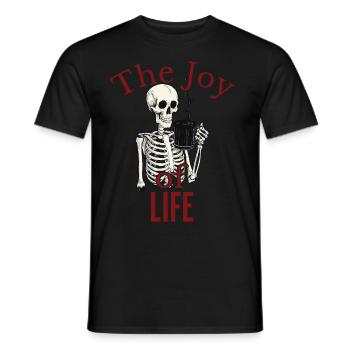 Coffee The Joy Of Life Funny Coffee Lover - Men's T-Shirt - black - Front - AI Model Male 178 light (178cm)