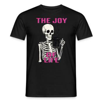 Coffee The Joy Of Life Funny Coffee Lover - Men's T-Shirt - black - Front - AI Model Male 178 light (178cm)