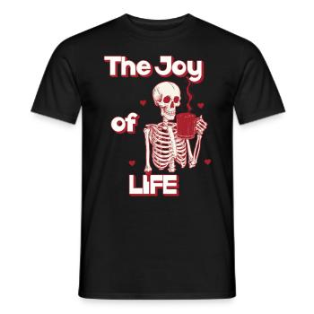 Coffee The Joy Of Life Funny Coffee Lover - Men's T-Shirt - black - Front - AI Model Male 178 light (178cm)