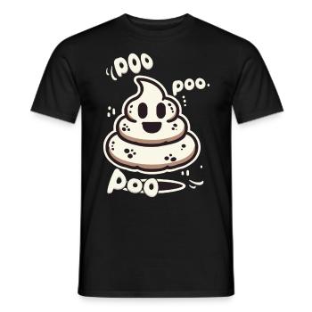 Lustiges Kackhaufen Gespenst Poo Anstatt Boo - Männer T-Shirt - Schwarz - Vorne - AI Model Male 178 light (178cm)