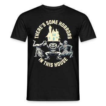 Il y a des horreurs drôles de dicton d’Halloween - T-shirt homme - noir - Devant - AI Model Male 178 light (178cm)