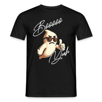 Boo Yeah Gespenst Lustiges Spruch Design - Männer T-Shirt - Schwarz - Vorne - AI Model Male 178 light (178cm)