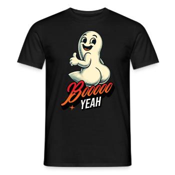 Boo Yeah Fantôme Drôle Dire Design - T-shirt homme - noir - Devant - AI Model Male 178 light (178cm)