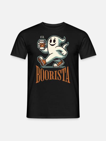 Funny Coffee Saying Spooky Ghosts - Men's T-Shirt - black