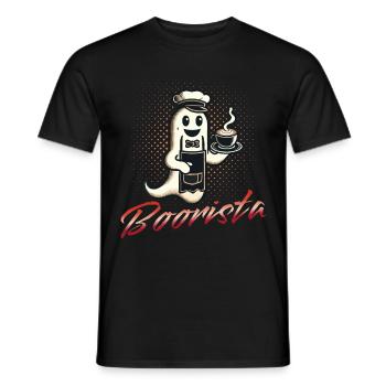 Café drôle disant Boorista Halloween fantôme - T-shirt homme - noir - Devant - AI Model Male 178 light (178cm)