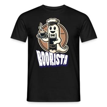 Café drôle disant Boorista Halloween fantôme - T-shirt homme - noir - Devant - AI Model Male 178 light (178cm)