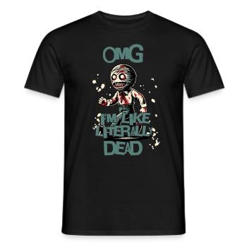 Funny Halloween Saying OMG I'm Dead - Men's T-Shirt - black - Front - AI Model Male 178 light (178cm)