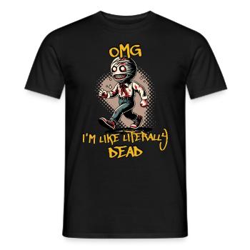 Lustiger Halloween Spruch Omg Im Dead Retro - Männer T-Shirt - Schwarz - Vorne - AI Model Male 178 light (178cm)