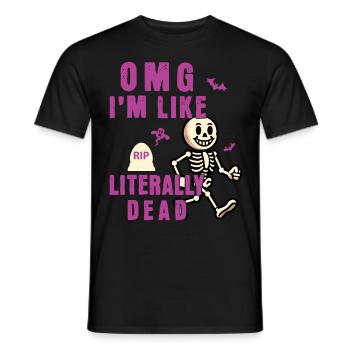 Lustiger Halloween Spruch Omg Im Dead Retro - Männer T-Shirt - Schwarz - Vorne - AI Model Male 178 light (178cm)