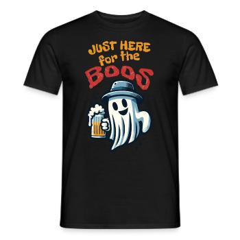 Halloween Ghost Party with Beer and Alcohol - Men's T-Shirt - black - Front - AI Model Male 178 light (178cm)