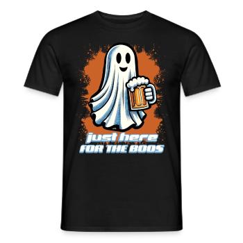Funny Halloween Alcohol Lover Ghost Party - Men's T-Shirt - black - Front - AI Model Male 178 light (178cm)