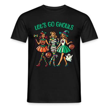 Funny Halloween Girl Let's Go Ghouls - Men's T-Shirt - black - Front - AI Model Male 178 light (178cm)