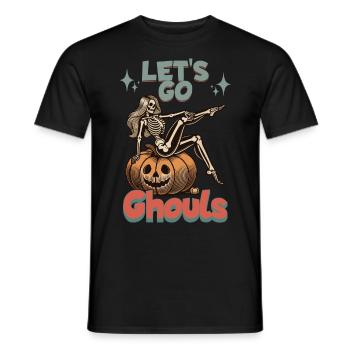 Funny Halloween Girl Let's Go Ghouls - Men's T-Shirt - black - Front - AI Model Male 178 light (178cm)