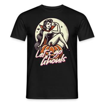 Let's Go Ghouls Funny Halloween Girl - Men's T-Shirt - black - Front - AI Model Male 178 light (178cm)