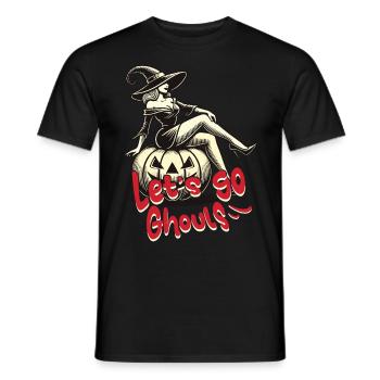 Let's Go Ghouls Funny Halloween Girl - Men's T-Shirt - black - Front - AI Model Male 178 light (178cm)