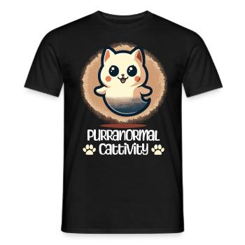 Lustiges Halloween Outfit Mit Süßen Geister Katzen - Männer T-Shirt - Schwarz - Vorne - AI Model Male 178 light (178cm)