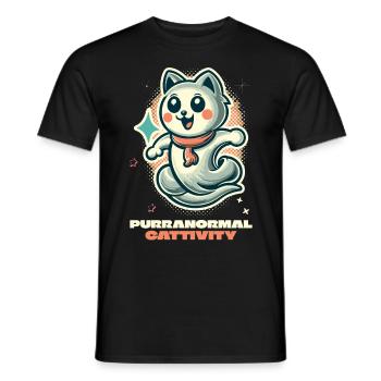 Purranormal Cattivity Spooky Cat Lover - T-shirt homme - noir - Devant - AI Model Male 178 light (178cm)