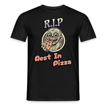 Rest In Pizza Lustiger Pizzaliebhaber Spruch - Männer T-Shirt - Schwarz - Vorne - AI Model Male 178 light (178cm)