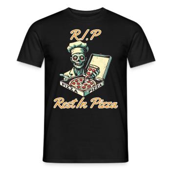 Rest In Pizza Lustiger Pizzaliebhaber Spruch - Männer T-Shirt - Schwarz - Vorne - AI Model Male 178 light (178cm)