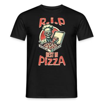 Spooky Lustiger Pizzaliebhaber Zombie - Männer T-Shirt - Schwarz - Vorne - AI Model Male 178 light (178cm)