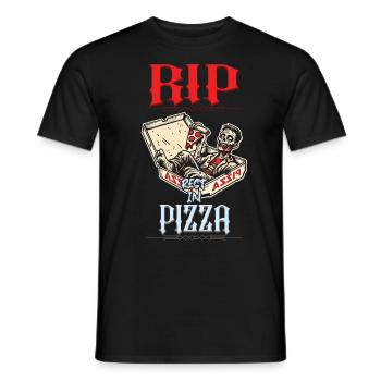 Spooky Lustiger Pizzaliebhaber Zombie - Männer T-Shirt - Schwarz - Vorne - AI Model Male 178 light (178cm)