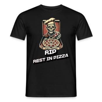 Rest In Pizza Lustiger Pizzaliebhaber Spruch - Männer T-Shirt - Schwarz - Vorne - AI Model Male 178 light (178cm)