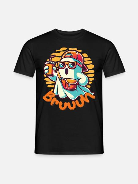Cool Halloween Ghost Says Bruh - Men's T-Shirt - black