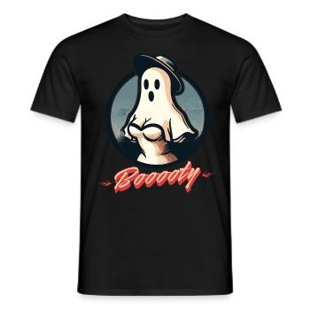 Lustiges retro Halloween Geisterspaß mit Booty - Männer T-Shirt - Schwarz - Vorne - AI Model Male 178 light (178cm)